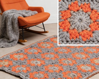 Chunky Crochet Rug Pattern, Autumn Fields Design (PDF Pattern)