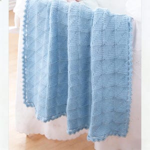 Tunisian Crochet Blanket Pattern | Mitered Squares PDF Download