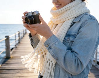 Easy Herringbone Crochet Scarf Pattern PDF - Instant Download for Beginners & Experts