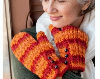 Stripey Mitts Crochet Pattern PDF | Instant Download for Beginners