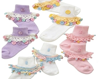 Cute-as-a-Button Crochet Sock Trim Pattern | Easy Crochet PDF Instant Download
