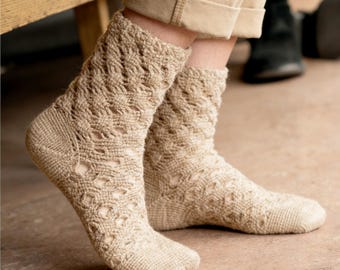 Calzini in pizzo a rombi, schema all'uncinetto in PDF / download immediato per principianti ed esperti