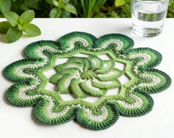 Centrino Spinilicious, schema all'uncinetto PDF, centrino intermedio, decorazione da tavolo in pizzo, download immediato