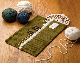 Lace Trimmed Crochet Hook Case Pattern PDF, Hook Storage Case, Instant Download