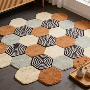 Spiral Rug Crochet Pattern PDF – Easy Round Floor Rug for Home Decor, Instant Download