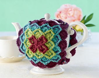 Schema per copriteiera all'uncinetto / Livello intermedio / Tutorial PDF / Download immediato