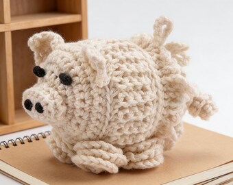 Piggy Pie Baby Toy, Crochet Pattern PDF, Amigurumi Pig, Beginner Friendly, Instant Download