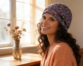 Bird’s Eye Border Hat, Crochet Pattern PDF, Beginner Hat, Chunky Yarn Beanie, Instant Download
