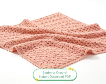 Modello PDF per copertina per neonati facilissima da realizzare all'uncinetto, copertina adatta ai principianti, download immediato.