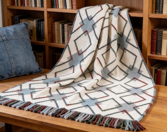 Woodsy Argyle Afghan, Crochet Pattern PDF, Textured Blanket, Instant Download