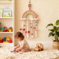Hairclip Holder, Rainbow Hair Clip Organizer for Girls, Wall Decor Bow Organizer