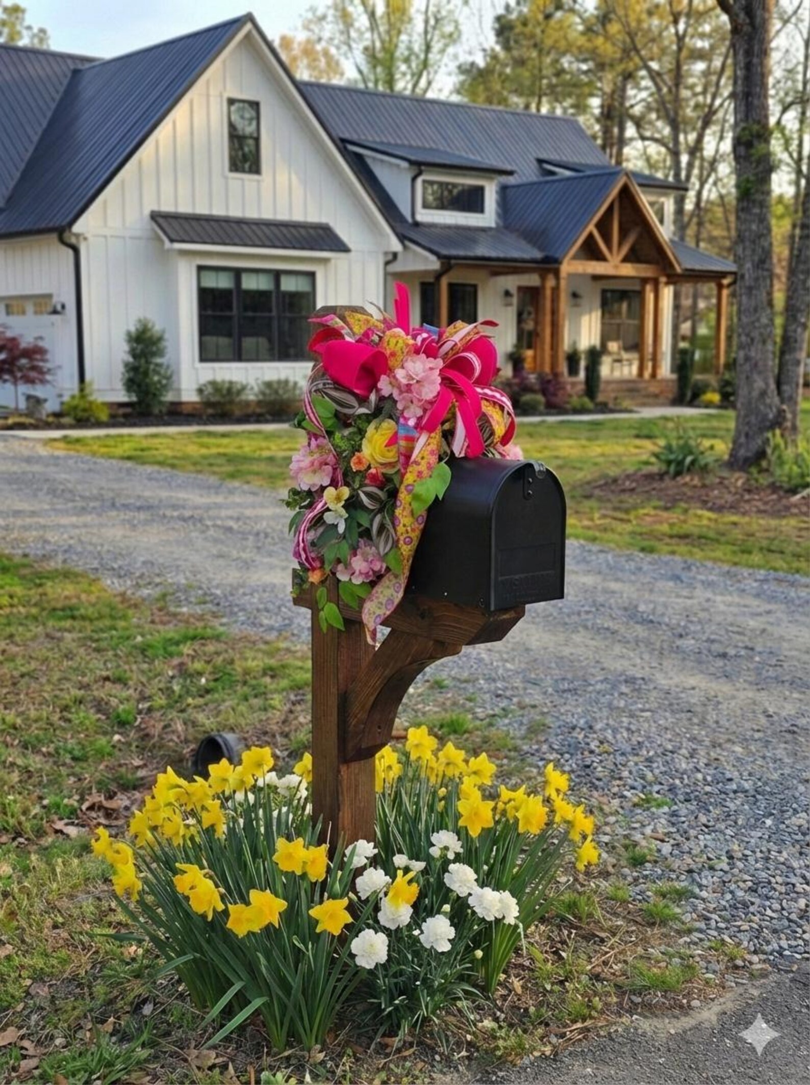 Spring Mailbox Transitions From Winter to Spring Mailbox Swag With a Butterfly and ...