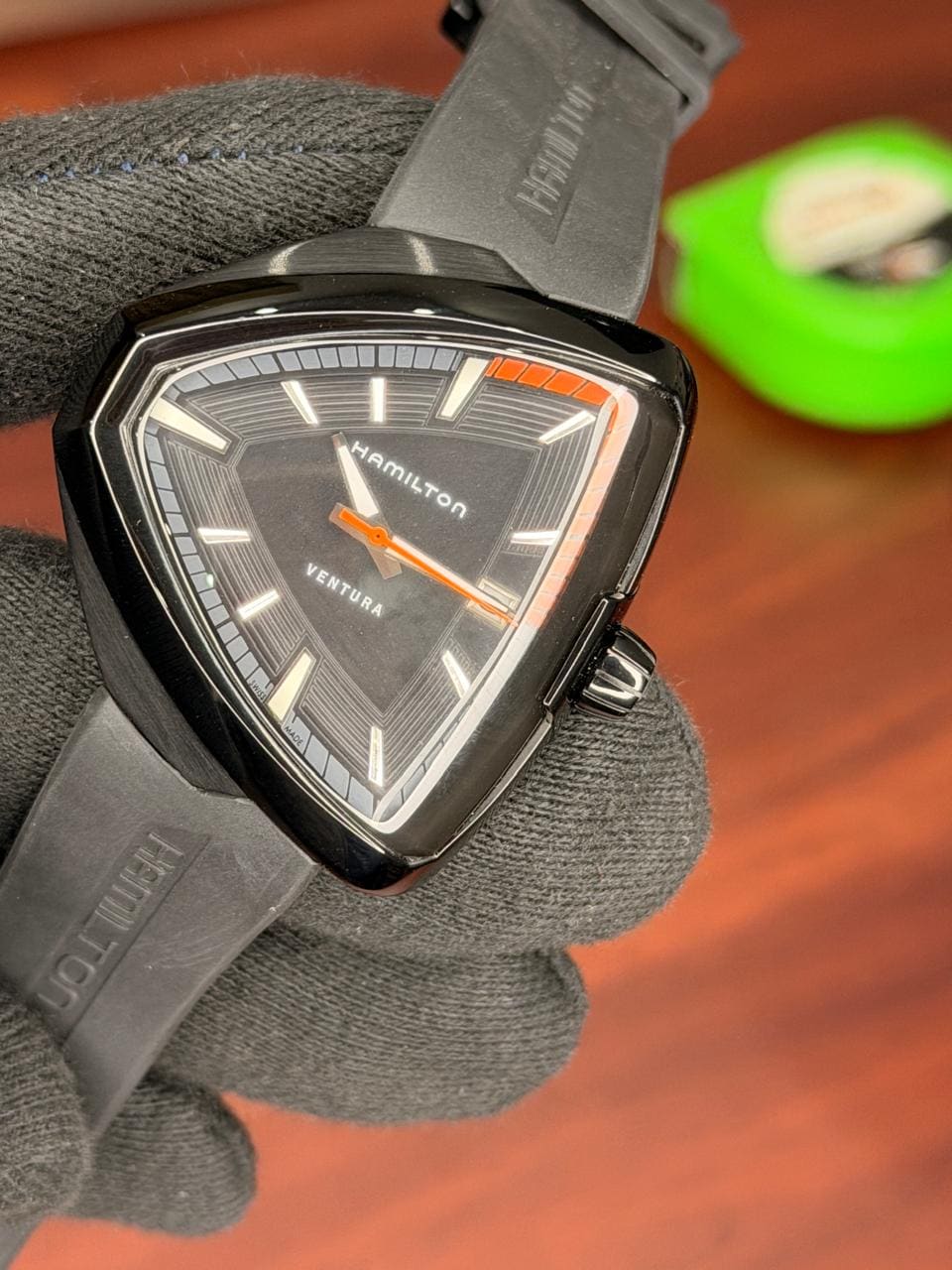 Hamilton Ventura Triangle Watch | Black Case Skeleton Dial | Elvis