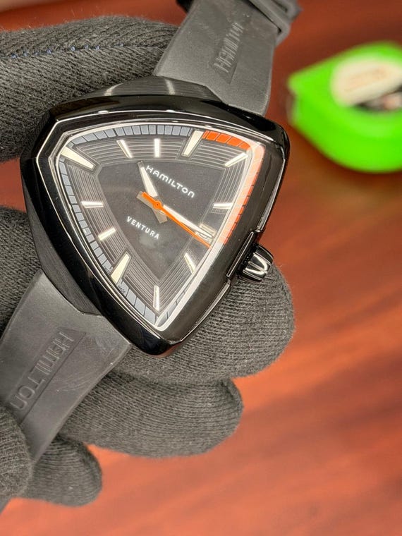 Hamilton Ventura Triangle Watch | Black Case Skeleton Dial | Elvis