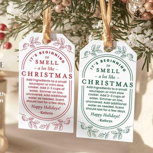 Weihnachtspotpourri Geschenkanhänger | Simmer Pot Herdtop Potpourri Urlaub Düfte | Lehrer Geschenk, Nachbar Geschenk, DRUCKBARE DIY bearbeitbare Vorlage