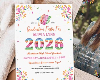 Invitación a la fiesta de graduación: Invitación digital para fiesta de graduación con temática mexicana