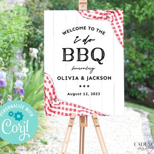 I Do BBQ Welcome Sign, I Do BBQ Reception Welcome Sign, Bbq Welcome Poster, Couples Shower BBQ Sign, Coed bbq Shower, Printable, Corjl, Q2