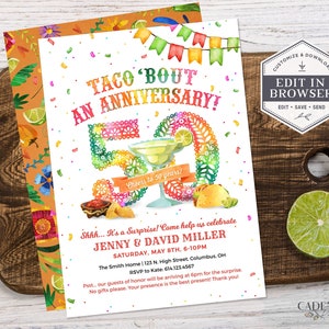 50 Jahre Jubiläum Party Einladung, 50 Jahre Überraschungsparty Jahrestageinladung, Spaß Geburtstagsparty einladen, DIY, Printable, Corjl, A24