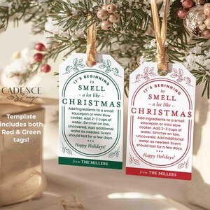 Printable Stovetop Potpourri Gift Tag, Christmas Simmer Pot Tags, Holiday Scents, Teacher Gift, Neighbor Gift, Customizable DIY EDITABLE