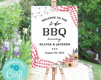 After the I Do BBQ Welcome Sign, I Do BBQ Welcome Sign, Welcome Poster, BBQ Reception Sign, Couples Shower bbq, Coed, Printable, Corjl, Q2