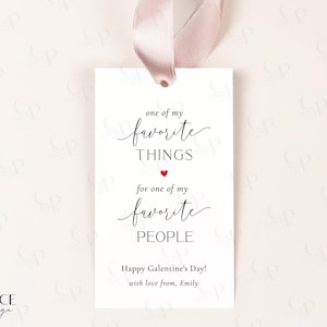 Favorite Things Gift Tag, Galentine&#39;s Day Gift Tags, Favorite Things Tags, for one of my favorite people, Printable Tags for Favorite Things