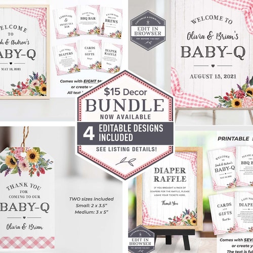 Girl Baby Q Decorations Pink BBQ Baby Shower Decorations Etsy