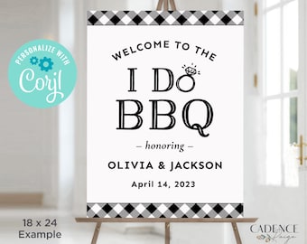 I Do BBQ Welcome Sign, I Do BBQ Rehearsal Dinner Sign, Bbq Welcome Poster, Couples Shower BBQ Sign, Coed bbq Shower Sign, Printable, Q2BK
