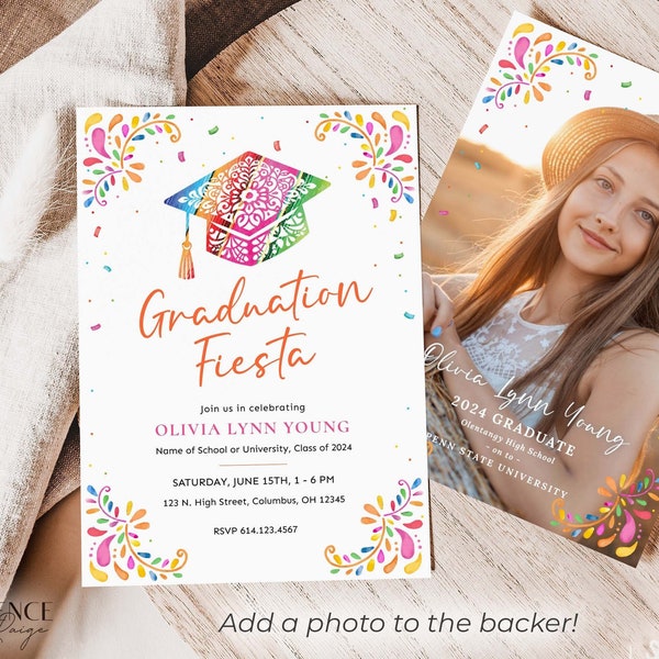 Graduation Party Fiesta Invitation for Mexican Theme Grad Party Template for College Graduation Party Graduation Fiesta Dinner Digital DIY