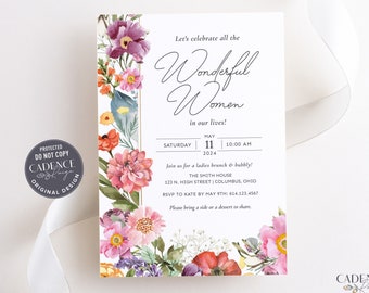 Mother's Day Invitation, Celebrate Mom Invitation, Mother's Day Brunch Invite, the women in our lives, Women's Day, Send Digitally DIY, W3