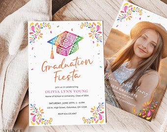 Graduation Party Fiesta Invitation for Mexican Theme Grad Party Template for College Graduation Party Graduation Fiesta Dinner Digital DIY