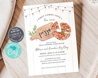 Pizza Rehearsal Dinner Invitation, Casual Rehearsal Dinner Invitation, Italian Rehearsal Dinner Invitation, Pizza & Love, Printable, DIY, P3