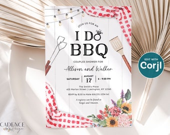 I Do BBQ Invitation, BBQ Couples Shower Invitation, bbq rehearsal dinner invitation, Grill Theme Couples Shower Invite, Printable, BQR, Q2