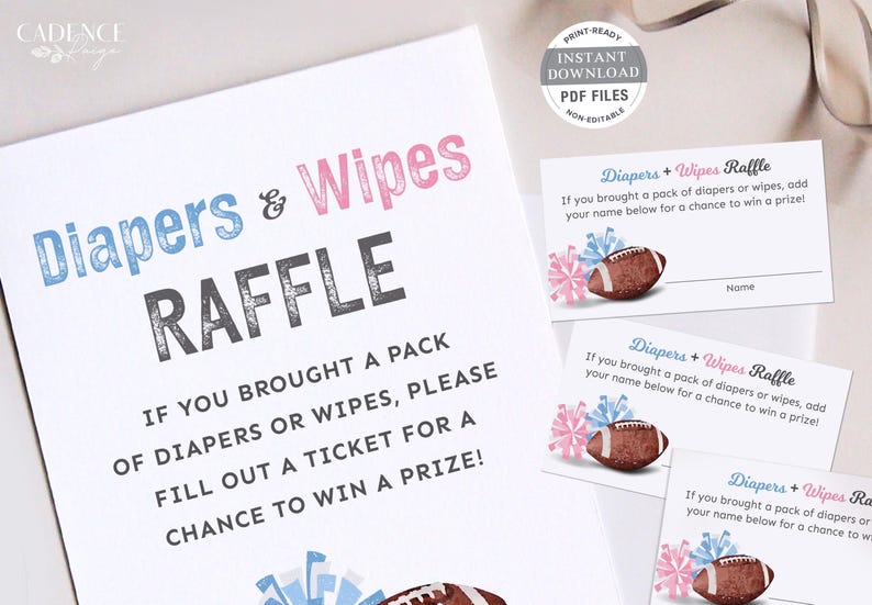 Printable Diaper Raffle Sign, Diaper Raffle Tickets and Sign ...