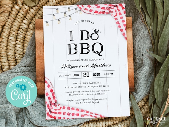 I Do BBQ Invitation, BBQ Couples Shower Invitation, bbq rehearsal dinner invitation, I Do BBQ Couple's Shower Invite, Printable, A22, Q2