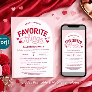 Favorite Things Valentine's Party Invitation, Galentine's Brunch (Digital Download) image 5