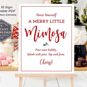 Holiday Mimosa Bar Sign, 8 X 10 Christmas Mimosa Bar Sign, Printable ...
