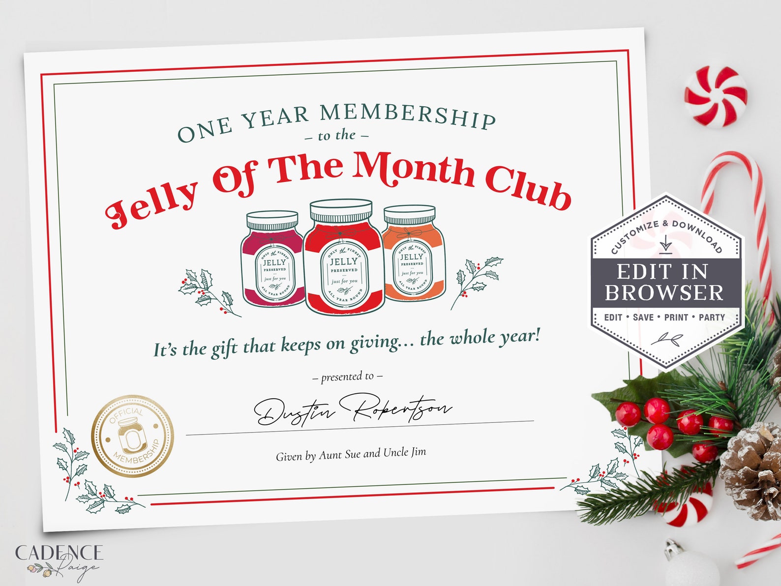 Jelly of the Month Club Download Printable Jelly of the Month - Etsy