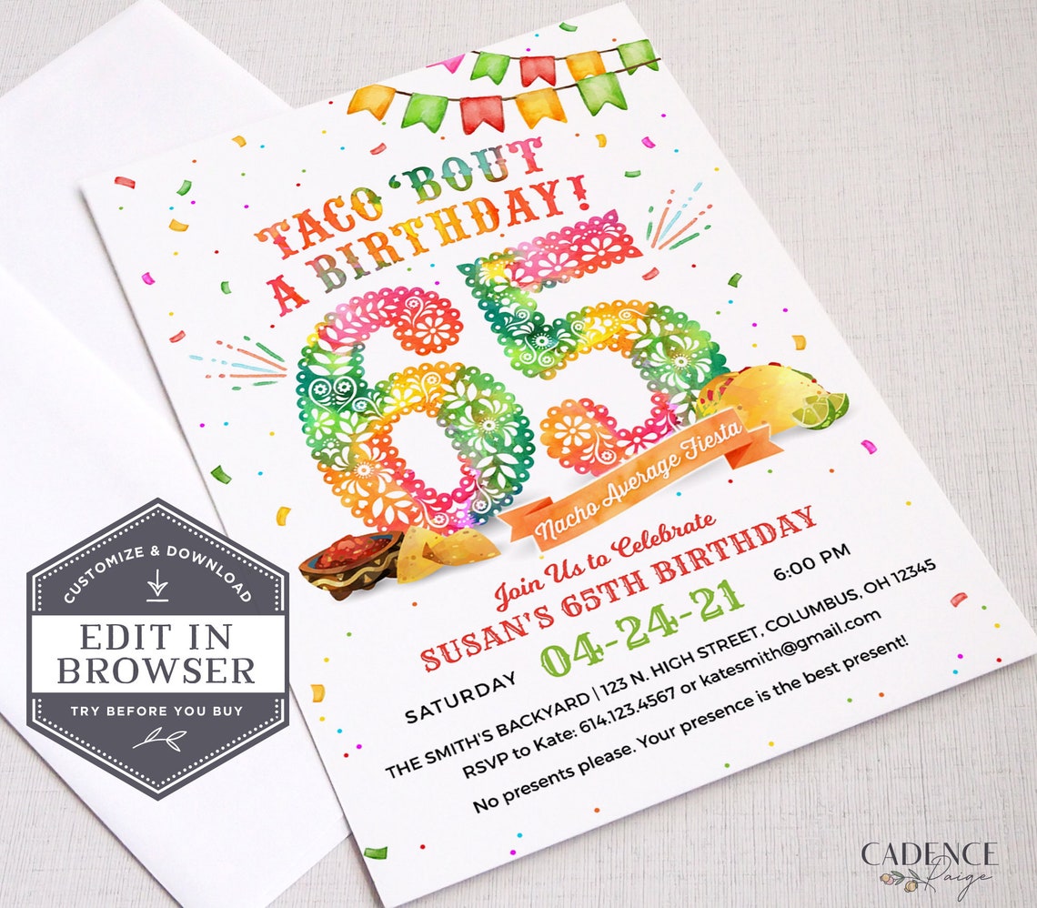 65th Birthday Party Invitation Surprise 65th Party | Etsy