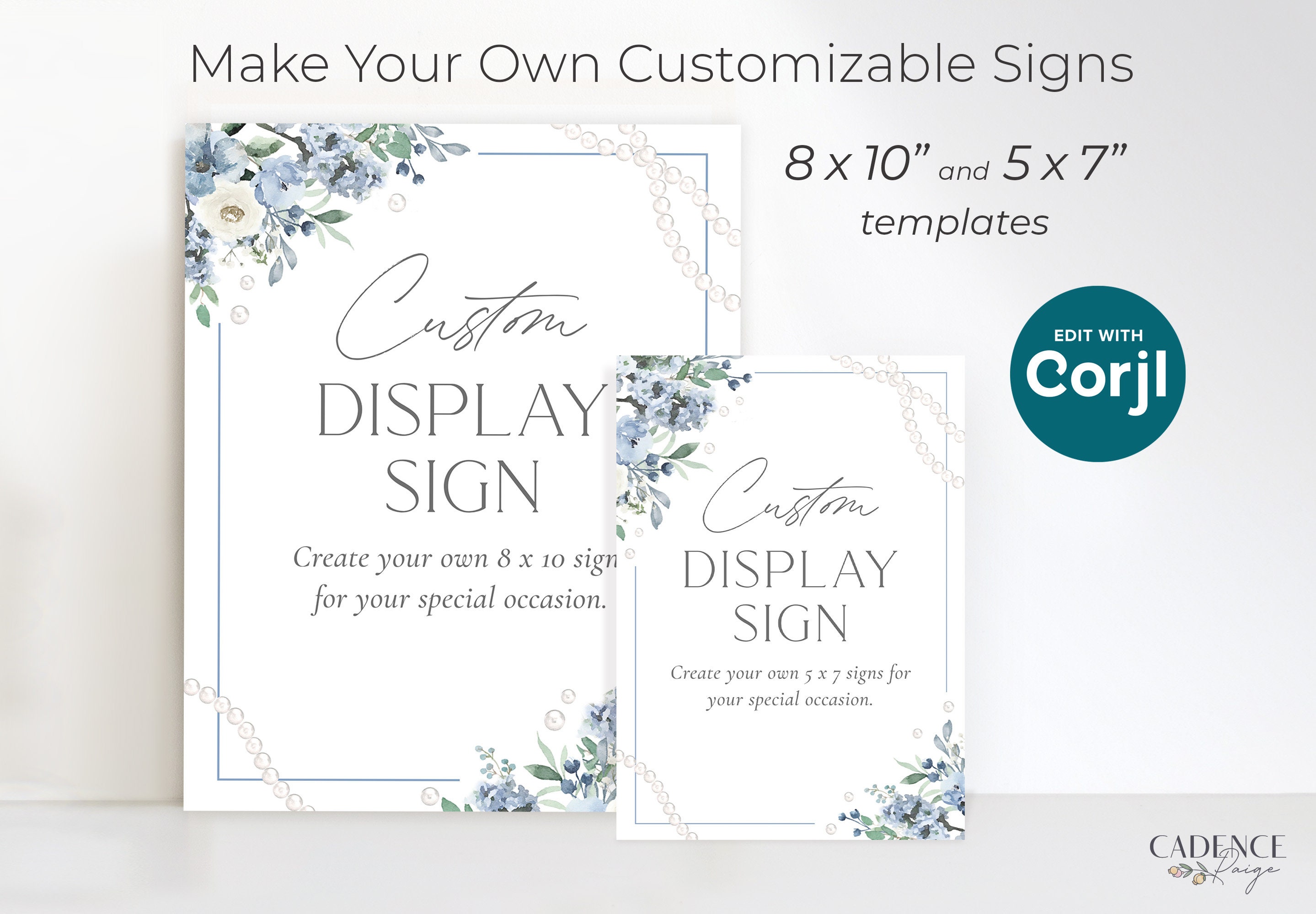 Pearls Petals Prosecco Bridal Shower Table Signs, Customizable Signs ...
