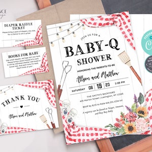 Baby-Q Shower Invitation, BBQ Baby Shower Invitation, Couples Baby Shower Invite, Backyard Baby Shower, Gender Neutral, Printable, DIY BQR