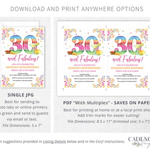 30th Birthday Invitation, 30th Fiesta Birthday Invite, Mexican Themed ...