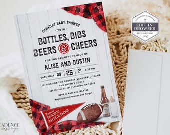 Football Baby Shower Invitation, Tailgate Baby Shower Invitation, Couples Baby Shower, Georgia Bulldogs, OHIO Buckeyes, USC, Printable, DIY