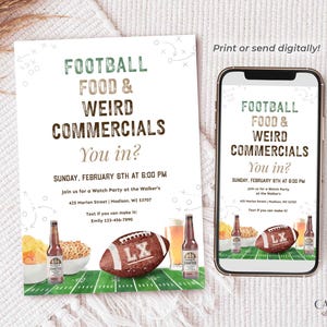 Football Watch Party Invitation, Editable Big Game Invite, Super Sunday Bowl Game (Digital) image 11
