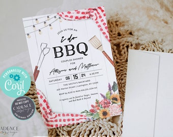 I Do BBQ Invitation, BBQ Couples Shower Invitation, Bbq Rehearsal