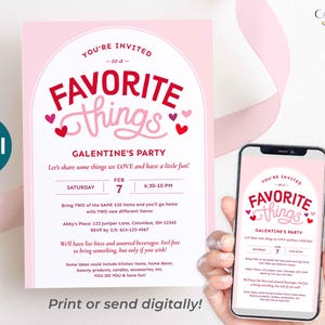 Favorite Things Valentine's Party Invitation, Galentine's Brunch (Digital Download) image 10