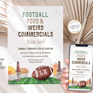 Football Watch Party Invitation, Editable Big Game Invite, Super Sunday Bowl Game (Digital) image 16