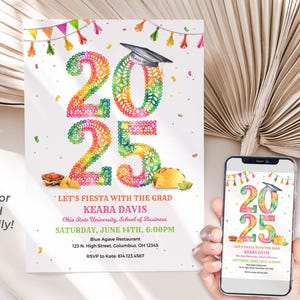 Invito per festa di laurea Fiesta, invito per festa di laurea Fiesta, invito per festa di laurea universitaria, festa di laurea a tema messicano, digitale, testo