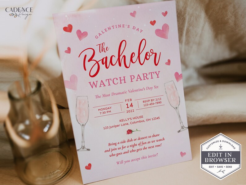 The Bachelor Watch Party Invitation Bachelor Watch Party | Etsy