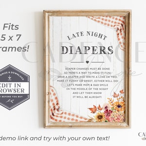 Autumn BABY-Q Shower Signs, Harvest Baby Shower Signs, BabyQ Signs, 5 x 7 BBQ Shower Signs, Coed Baby Shower Signs, Printable, Editable, BQF image 3