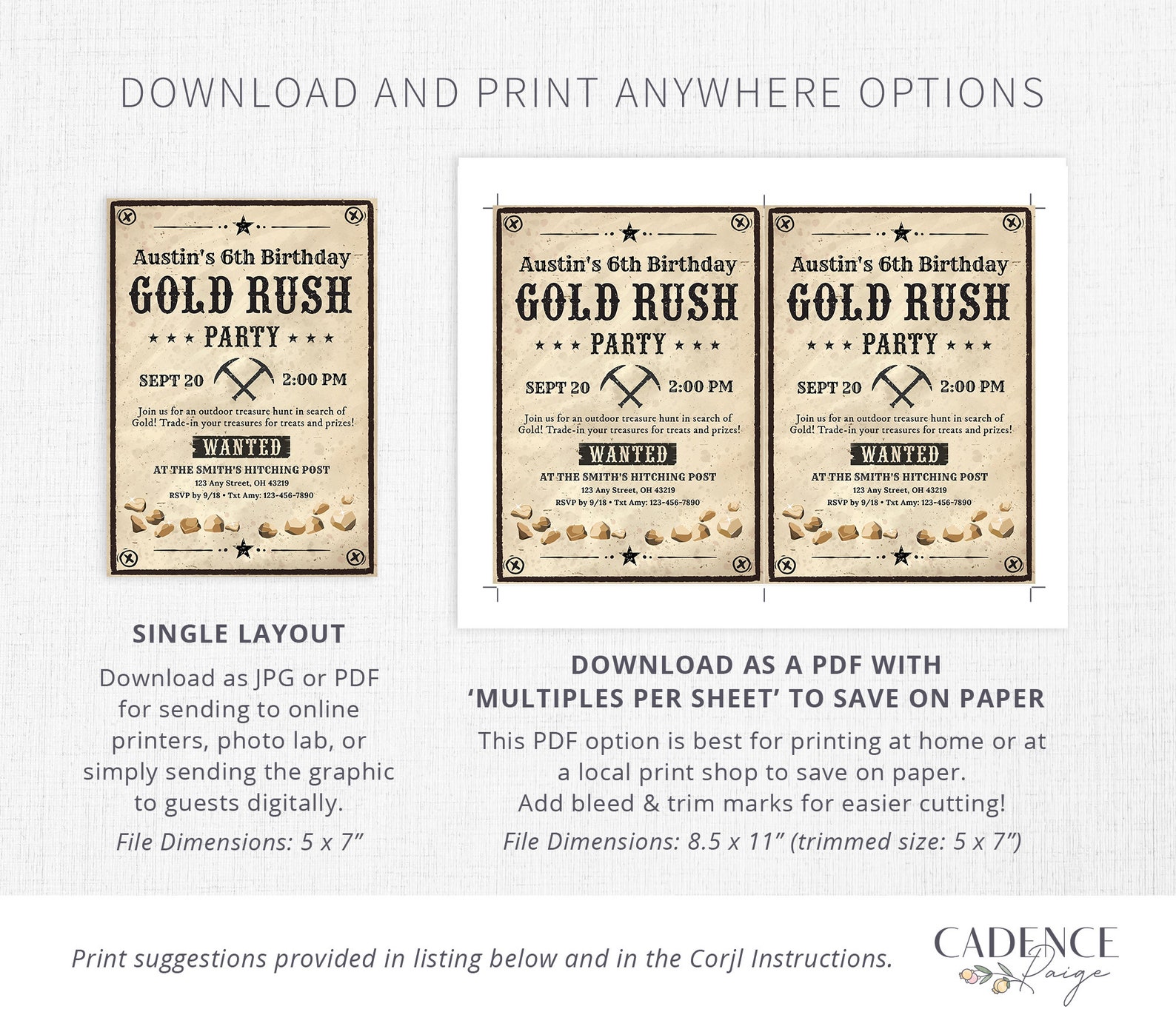 Backyard Birthday Invitation Gold Rush Birthday Invite - Etsy